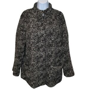 Talbots Womens Tweed Collarless Jacket‎ Coat Sz M Old Money Heritage Gentry